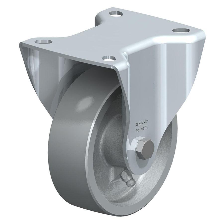 BIK - Heat-resistant pressed steel fixed caster with top plate fitting