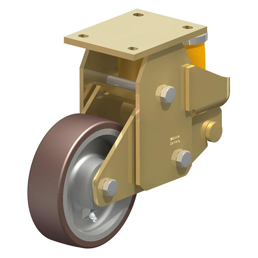 BSFE - Welded steel heavy duty fixed caster with polyurethane spring