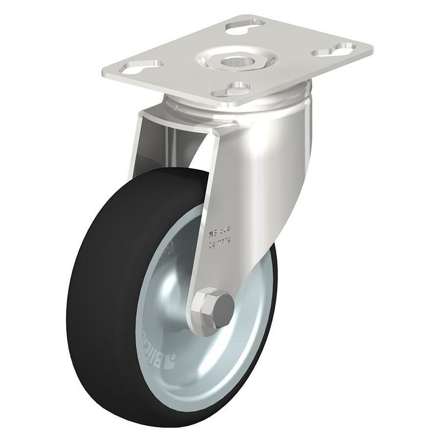 LKPXA - Stainless steel light duty swivel caster with top plate fitting