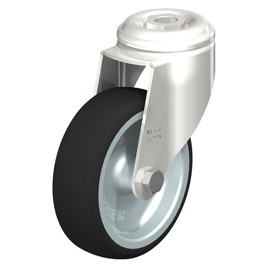 LKRXA - Stainless steel light duty swivel caster with bolt hole fitting