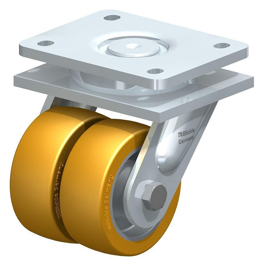 LOD - Welded steel heavy duty twin wheel swivel caster