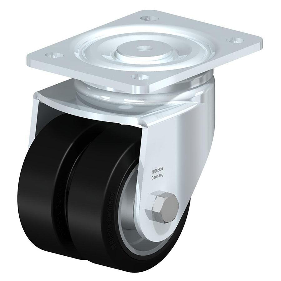 LHD - Pressed steel extra heavy duty twin wheel swivel caster