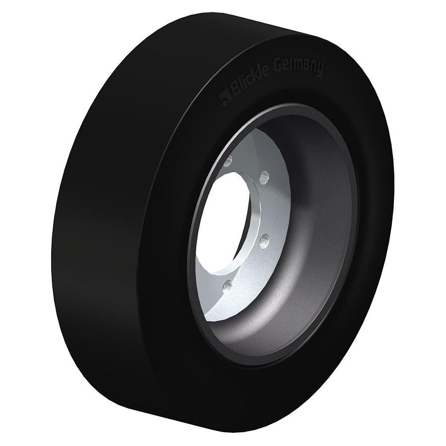 GEVA - Heavy duty hub fitting wheel with elastic solid rubber tyres and cast wheel centre