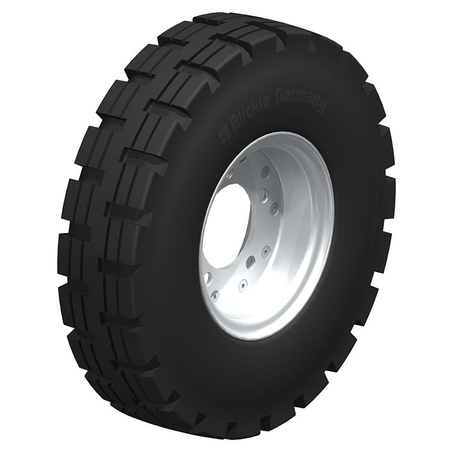 VLEA - Heavy duty hub fitting wheel with super-elastic solid rubber tyres and pressed steel rim