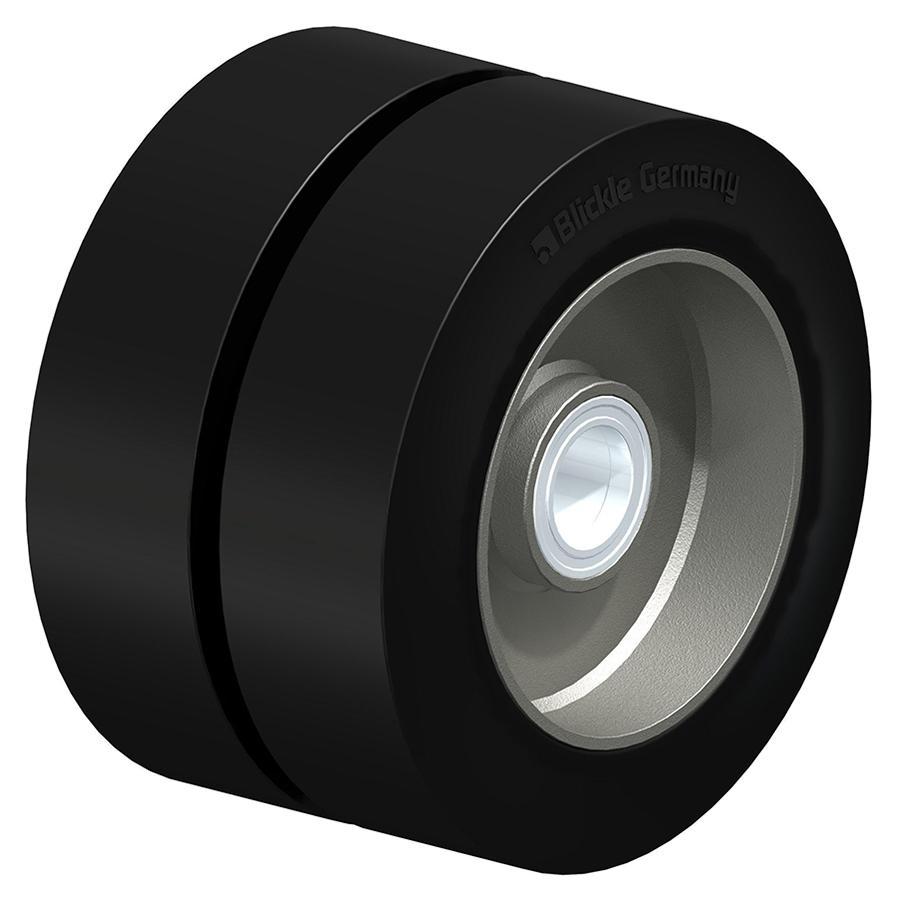 DS - Heavy duty twin wheels with elastic solid rubber tyres