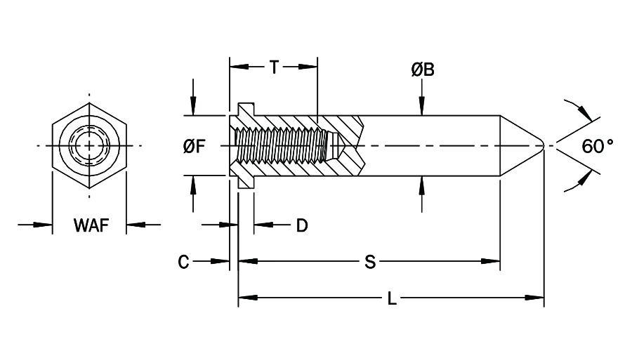 GF Female Thread Guide Pins