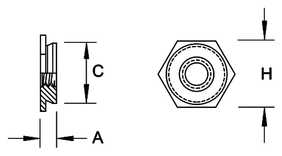 NG Flush Self-Clinching Nuts
