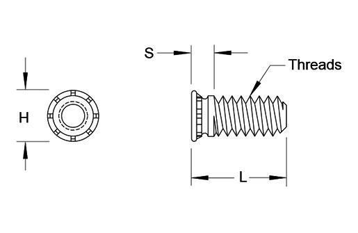 SE Flush, Reduced Head Self-Clinching Studs