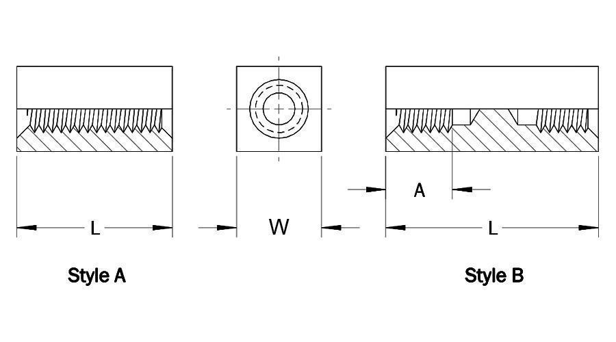 SST Square Female-Female Standoffs